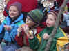 Cub Scouts eating hot dogs